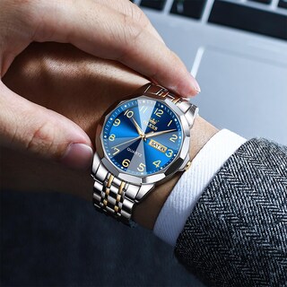 Foto 2 | Foto 2 | Reloj Olevs Blue Para Hombre Con Esfera Grande Y Correa De Acero Inoxidable - Venta Internacional.