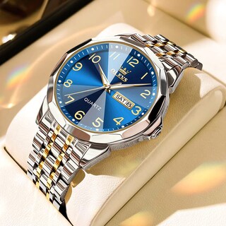 Foto 4 | Foto 4 | Reloj Olevs Blue Para Hombre Con Esfera Grande Y Correa De Acero Inoxidable - Venta Internacional.