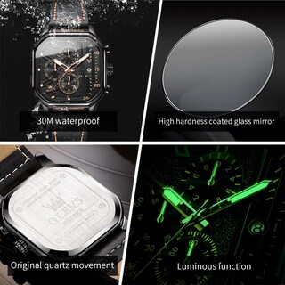 Foto 7 | Foto 7 | Reloj Olevs Square Chronograph Fashion Business Para Hombre - Venta Internacional.