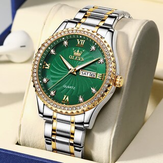 Foto 4 | Foto 4 | Reloj Olevs Green Quartz Para Hombre Con Correa De Acero Inoxidable - Venta Internacional.