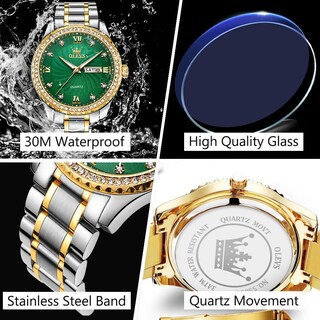 Foto 5 | Foto 5 | Reloj Olevs Green Quartz Para Hombre Con Correa De Acero Inoxidable - Venta Internacional.