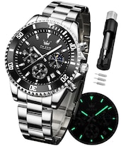 Reloj Olevs Cronógrafo Analógico De Cuarzo Con Fase Lunar Para Hombre - Venta Internacional.