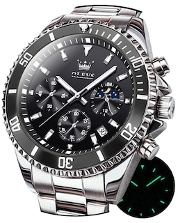 Foto 7 | Foto 7 | Reloj Olevs Cronógrafo Analógico De Cuarzo Con Fase Lunar Para Hombre - Venta Internacional.