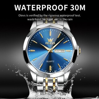 Foto 4 | Foto 4 | Reloj Olevs Plateado Para Hombre, Vestido De Negocios, Analógico, Cuarzo - Venta Internacional.