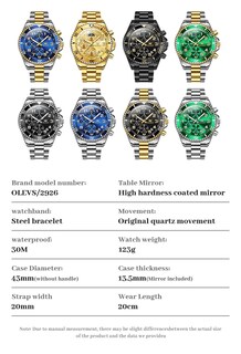 Foto 6 | Foto 6 | Reloj Olevs Men Chronograph Moon Phase De Acero Inoxidable Azul - Venta Internacional.