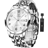 Reloj Olevs Silver Business Dress Diamond Quartz Para Hombre - Venta Internacional.