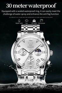 Foto 5 | Foto 5 | Reloj Olevs Silver Chronograph Moon Phase Para Hombre - Venta Internacional.