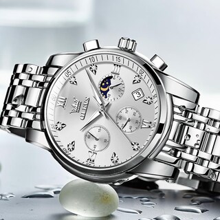 Foto 7 | Foto 7 | Reloj Olevs Silver Chronograph Moon Phase Para Hombre - Venta Internacional.