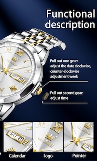 Foto 7 | Foto 7 | Reloj Olevs Large Face Para Hombre De Acero Inoxidable Resistente Al Agua - Venta Internacional.