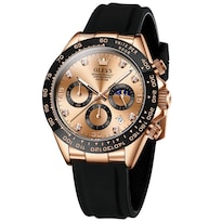 Reloj Olevs De Cuarzo Impermeable En Oro Rosa Para Hombre Con Cronógrafo - Venta Internacional.