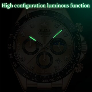 Foto 4 | Foto 4 | Reloj Olevs De Cuarzo Impermeable En Oro Rosa Para Hombre Con Cronógrafo - Venta Internacional.