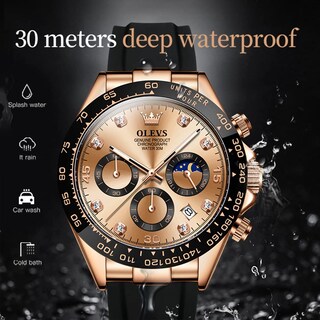 Foto 5 | Foto 5 | Reloj Olevs De Cuarzo Impermeable En Oro Rosa Para Hombre Con Cronógrafo - Venta Internacional.