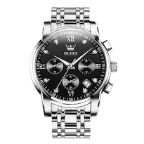 Reloj Olevs Silver Cronógrafo Analógico de Acero Inoxidable para Hombre- Venta Internacional