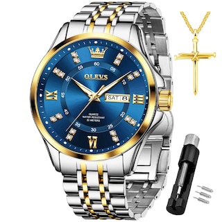 Foto 1 | Foto 1 | Reloj OLEVS de Negocios Clásico Azul Impermeable para Hombre - Venta Internacional