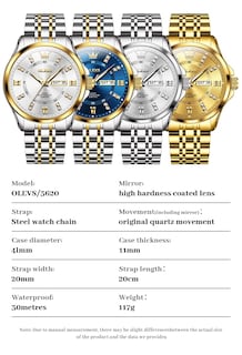 Foto 6 | Foto 6 | Reloj OLEVS de Negocios Clásico Azul Impermeable para Hombre - Venta Internacional