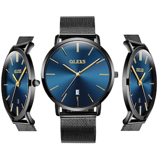 Foto 1 | Foto 1 | Reloj Olevs Con Esfera Azul Ultrafina Impermeable Para Hombre - Venta Internacional.