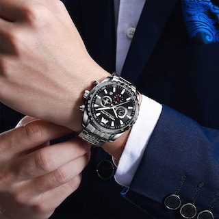Foto 2 | Foto 2 | Reloj Megalith Chronograph Para Hombre De Acero Inoxidable 3atm - Venta Internacional.