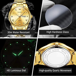 Foto 5 | Foto 5 | Reloj Olevs All Gold Para Hombre De Acero Inoxidable Resistente Al Agua - Venta Internacional.