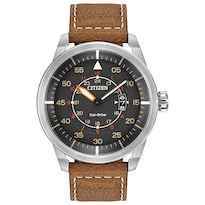 Reloj Citizen De Piel Eco-drive Avion Aw1361-10h Para Hombre - Venta Internacional.