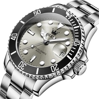 Foto 2 | Foto 2 | Reloj De Pulsera Olevs Plateado De Lujo Analógico Con Fecha De Día Para Hombre - Venta Internacional.