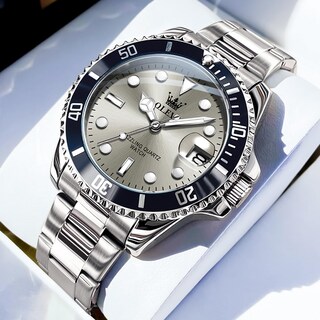 Foto 3 | Foto 3 | Reloj De Pulsera Olevs Plateado De Lujo Analógico Con Fecha De Día Para Hombre - Venta Internacional.