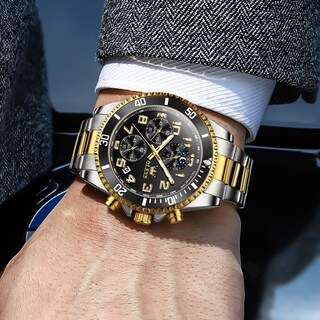 Foto 3 | Foto 3 | Reloj Olevs Black Chronograph Moon Phase Para Hombre Con Funda De 43 Mm - Venta Internacional.