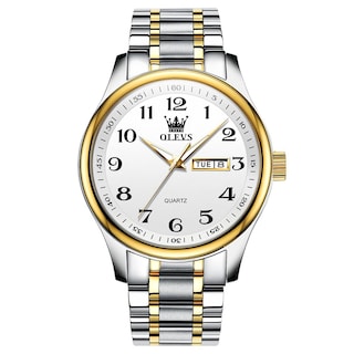 Foto 1 | Foto 1 | Reloj Olevs De Cuarzo Blanco De Acero Inoxidable Para Hombre Con Fecha - Venta Internacional.