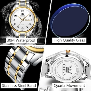 Foto 5 | Foto 5 | Reloj Olevs De Cuarzo Blanco De Acero Inoxidable Para Hombre Con Fecha - Venta Internacional.