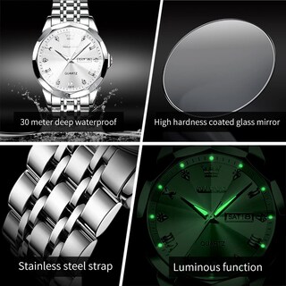 Foto 4 | Foto 4 | Reloj Olevs Business Dress Diamond Quartz Impermeable Para Hombre - Venta Internacional.