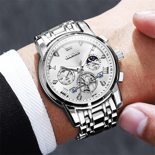 Foto 2 | Foto 2 | Reloj Olevs Silver Luxury Classic Fase Moon Phase Para Hombre - Venta Internacional.