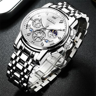 Foto 3 | Foto 3 | Reloj Olevs Silver Luxury Classic Fase Moon Phase Para Hombre - Venta Internacional.