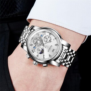 Foto 5 | Foto 5 | Reloj Olevs Silver Luxury Classic Fase Moon Phase Para Hombre - Venta Internacional.