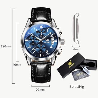 Foto 6 | Foto 6 | Reloj Olevs Cronógrafo De Cuero Negro Para Hombre A Prueba De Agua - Venta Internacional.