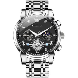 Foto 1 | Foto 1 | Reloj Olevs Classic Luxury Black Big Face Silver Para Hombre - Venta Internacional.
