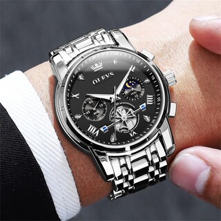 Foto 2 | Foto 2 | Reloj Olevs Classic Luxury Black Big Face Silver Para Hombre - Venta Internacional.