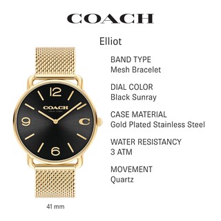 Foto 2 | Foto 2 | Reloj Coach Elliot Para Hombre, Resistente Al Agua, Tono Dorado - Venta Internacional.