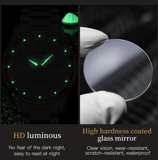 Foto 4 | Foto 4 | Reloj Olevs Para Hombre, Analógico, Cuarzo Dorado, Acero Inoxidable, Resistente Al Agua - Venta Internacional.