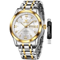 Reloj Olevs Silver Para Hombre, Vestido De Negocios, Impermeable, Fecha - Venta Internacional.