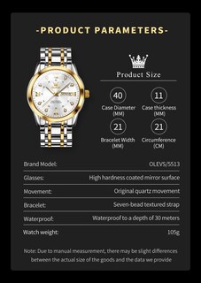 Foto 6 | Foto 6 | Reloj Olevs Silver Para Hombre, Vestido De Negocios, Impermeable, Fecha - Venta Internacional.