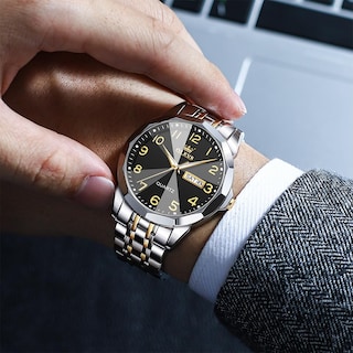 Foto 2 | Foto 2 | Correa Analógica De Acero Inoxidable Bicolor Watch Olevs Para Hombre - Venta Internacional.