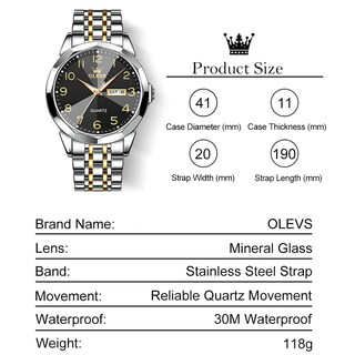 Foto 5 | Foto 5 | Correa Analógica De Acero Inoxidable Bicolor Watch Olevs Para Hombre - Venta Internacional.