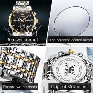 Foto 5 | Foto 5 | Reloj De Pulsera Olevs Chronograph Quartz De Acero Inoxidable Para Hombre - Venta Internacional.