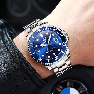 Foto 3 | Foto 3 | Reloj Olevs Vestido Clásico Azul De Acero Inoxidable Para Hombre - Venta Internacional.