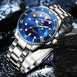 Foto 4 | Foto 4 | Reloj Olevs Vestido Clásico Azul De Acero Inoxidable Para Hombre - Venta Internacional.