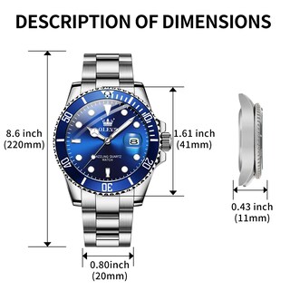 Foto 6 | Foto 6 | Reloj Olevs Vestido Clásico Azul De Acero Inoxidable Para Hombre - Venta Internacional.