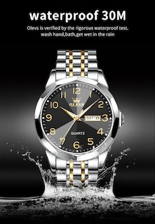 Foto 4 | Foto 4 | Reloj Olevs Silver Para Hombre, Vestido De Negocios Impermeable - Venta Internacional.