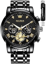 Reloj De Pulsera Olevs Black Diamond Business Dress Para Hombre - Venta Internacional.