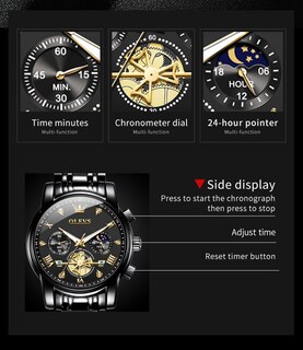 Foto 4 | Foto 4 | Reloj De Pulsera Olevs Black Diamond Business Dress Para Hombre - Venta Internacional.