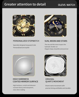 Foto 6 | Foto 6 | Reloj De Pulsera Olevs Chronograph Quartz De Acero Inoxidable Para Hombre - Venta Internacional.