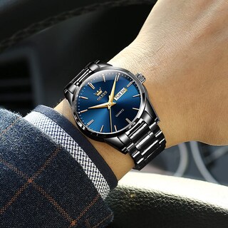 Foto 3 | Foto 3 | Reloj Olevs Para Hombre, Negro, Analógico, Cuarzo, Acero Inoxidable - Venta Internacional.